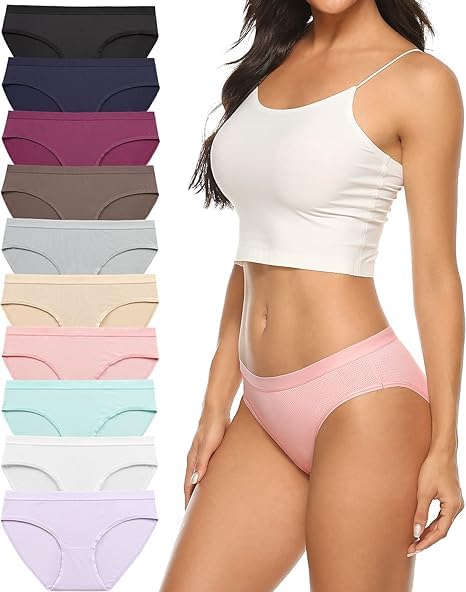 louryn koulyn 2, 4, 6, 8, 10, Pack Women's Breathable Underwear Stretch Bikini Panties Low Waist Mesh Hipster Panty-picture-46