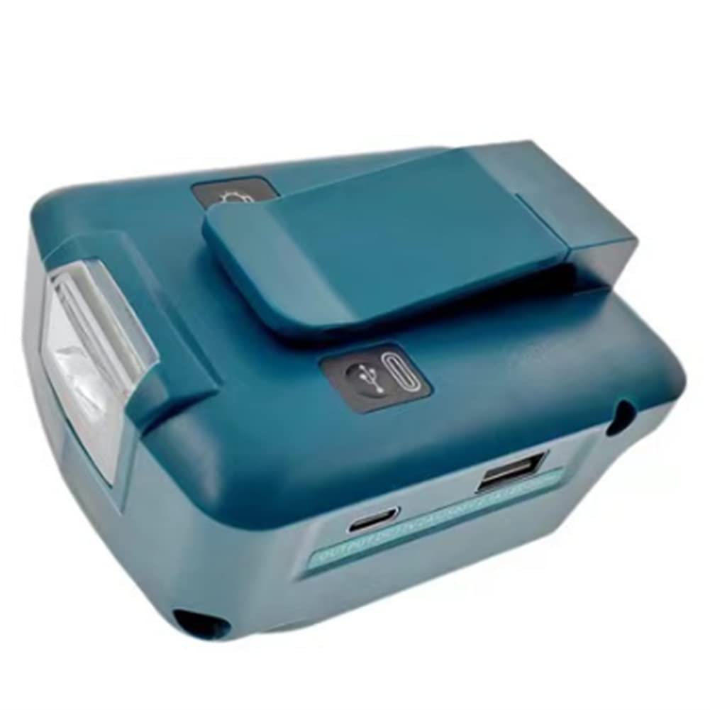 Battery Adapter for Ma-Kita 18V ADP05 with Belt & USB Charger & 12V DC Port & Type C Connector & 3W