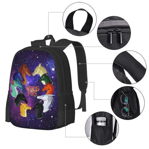 Wings Of Fire Backpack,3d Print Laptop Backpack Lightweight Casual Daypack Bookbag 16.5 In, Black4