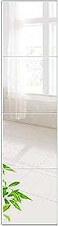 luckstar Tall Mirror Tiles - 12 Inch x 4Pcs Frameless Wall Mirror Set HD Vanity Make Up Mirror for Wall Decor
