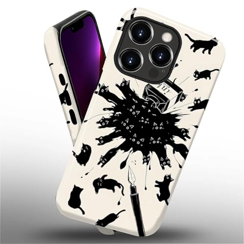 Coque iPhone 13 Pro chat d'encre antichoc en silicone et polycarbonate rigide - 3