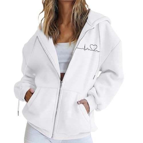 Felpa con cappuccio da donna con cerniera oversize, tinta unita, casual, elegante, con cappuccio in pile con tasche per donna a maniche lunghe, a buon mercato, chic, di grandi dimensioni, alla moda Felpa con cappuccio da donna con cerniera oversize, tinta unita, casual, elegante, con cappuccio in pile con tasche per donna a maniche lunghe, a buon mercato, chic, di grandi dimensioni, alla moda