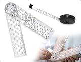 OHYANYAO 2 Stück Maßband und Winkelmesser,PVC Schneidermaßband,Kunststoff Transparenter Goniometer,für Körpermaße,Handnäharbeiten und Hausaufgaben