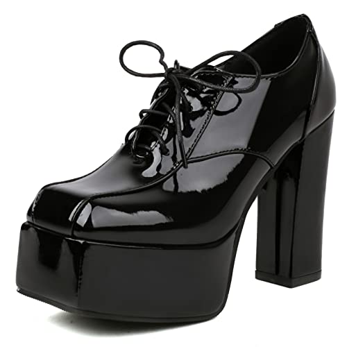 Escarpins femme talon bloc à lacets pour flâner en ville avec style