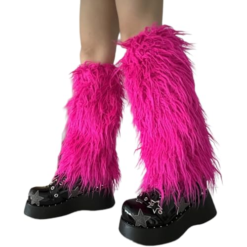 Fuzzy Faux Furs Leg Warmers Furs Long Cuffs Has Elastic Pair Carnivals Boot Uniform