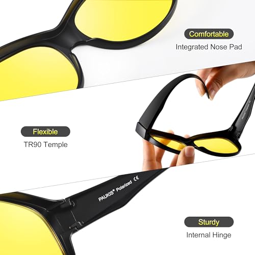 Night Glasses for Driving Women, Nighttime Vision Sight Anti Glare Reflective Yellow Driving Polarized Glasses4