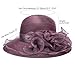 Vintage Organza Bucket Hats for Women Summer Sun Hat Fashion Cloche Bowler Fascinators Dark Purple