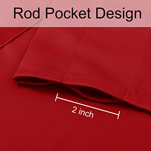 Dwcn Blackout Valance Rod Pocket Window Valance Curtains 60 X 18 Inch Long,1 Panel, Red #TOP5