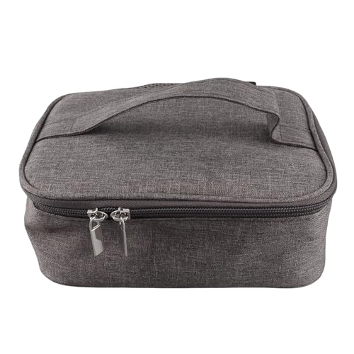 RASTKY Fiambrera con Calefacción Alimentada por USB, Práctico Calentador de Alimentos de Tela Oxford para Acampar, Pescar, Almuerzo, Gris, 8 Pulgadas