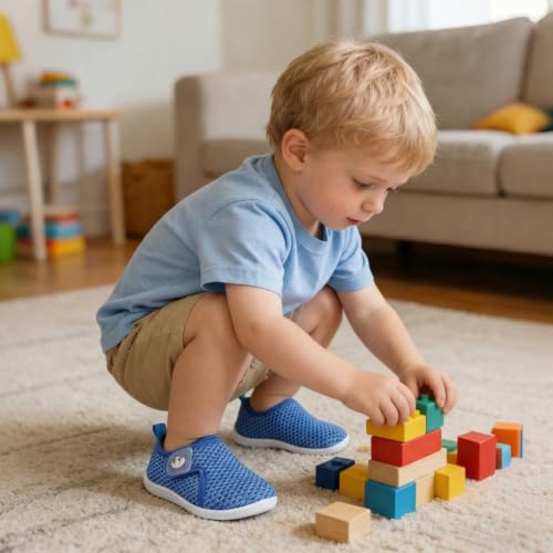 Image of FEETCITY Baby Boys Girls First Walking Shoes Infant Sneakers Crib Shoes Breathable Lightweight Slip On Shoes