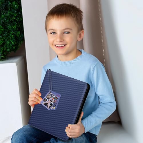 Mlikero Trading Card Binder, 9 Pocket Card Binder with Card Display Design, 720 Double Sided Pocket Collection Card Albums Fit for MTG, TCG, and Sports Cards(Blue) - Thumbnail 6