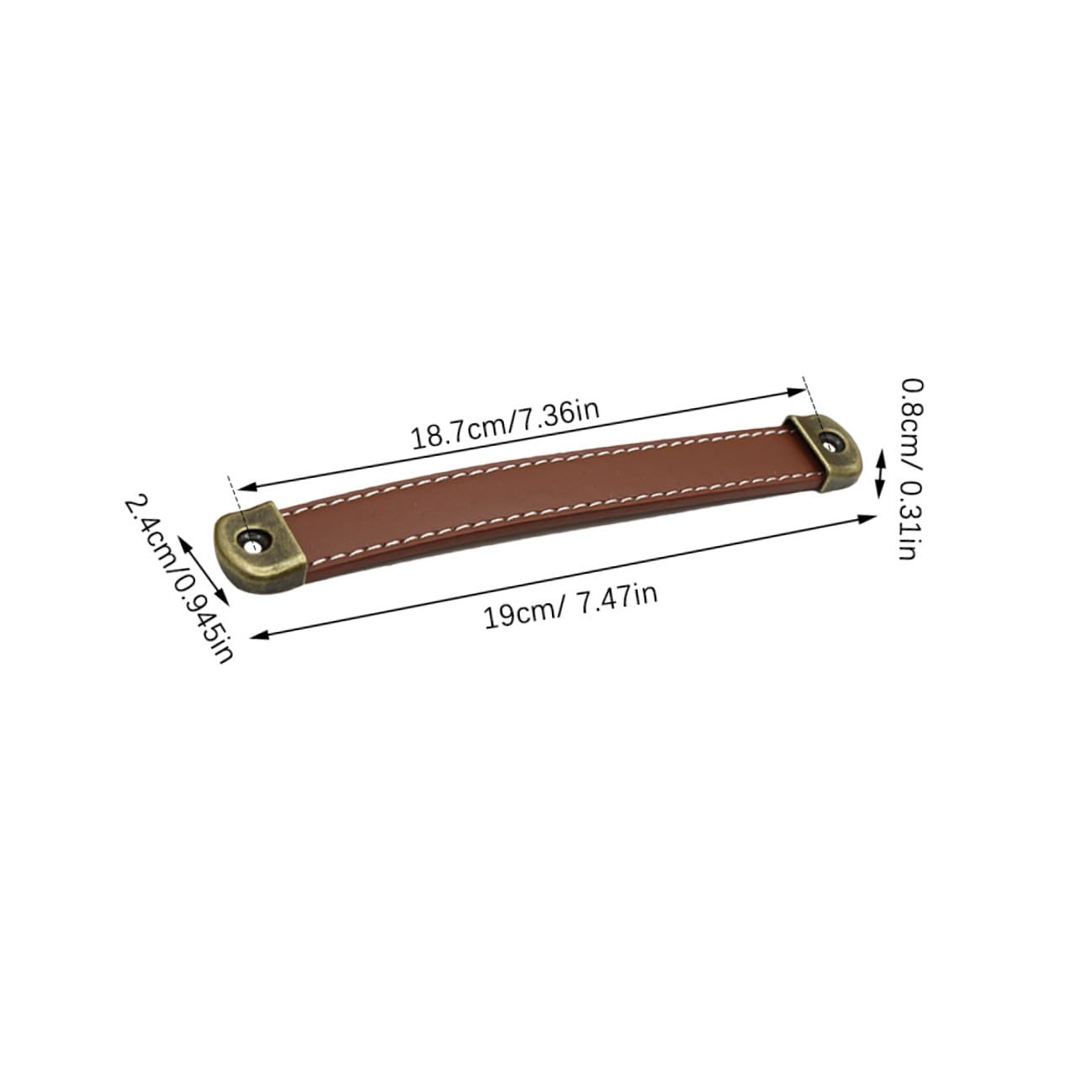 SHOWERORO Tiradores de Cuero para Armario Marrón, 6 Piezas, 160 Mm