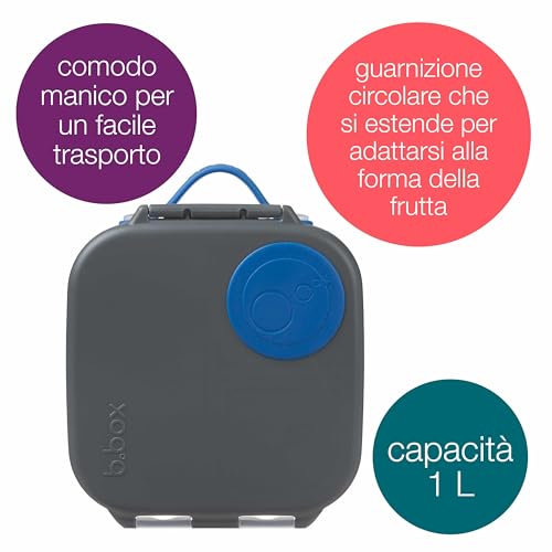 B.Box Mini Lunchbox Porta-Merenda Grey Blue 1 Pz - 2