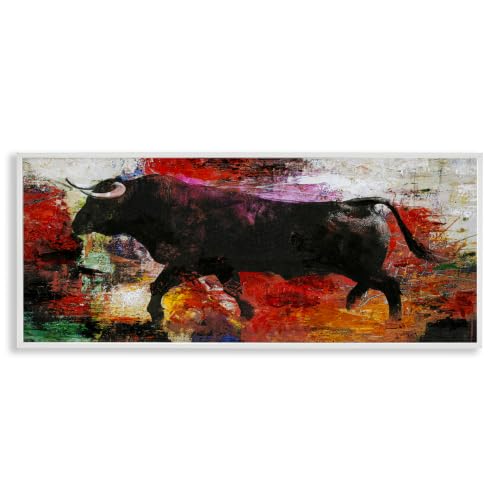 Racing Bull Abstract Portrait, 10 x 24 Inch Framed Giclée Print