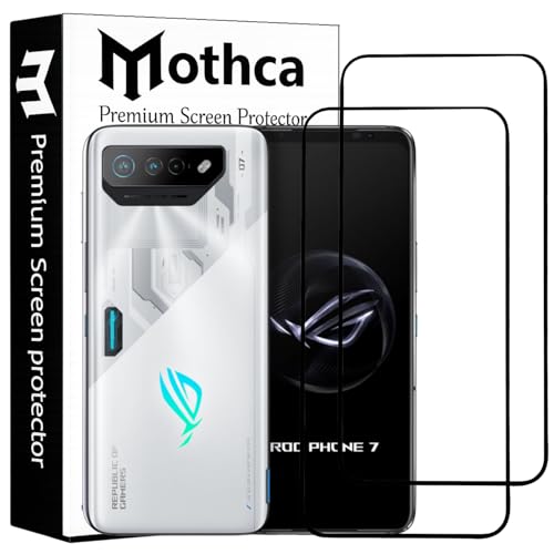 Image of Mothca Military-Grade Tempered Glass Screen Protector Compatible for Asus ROG Phone 7 with Edge to Edge Coverage - Case Friendly, Anti-Scratch & Bubble-Free Installation Kit (Pack of 2)
