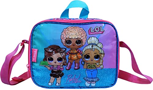Lancheira Térmica Escolar Juvenil Infantil Feminina Menina LoL Surprise Glitter Partay Alça Transver