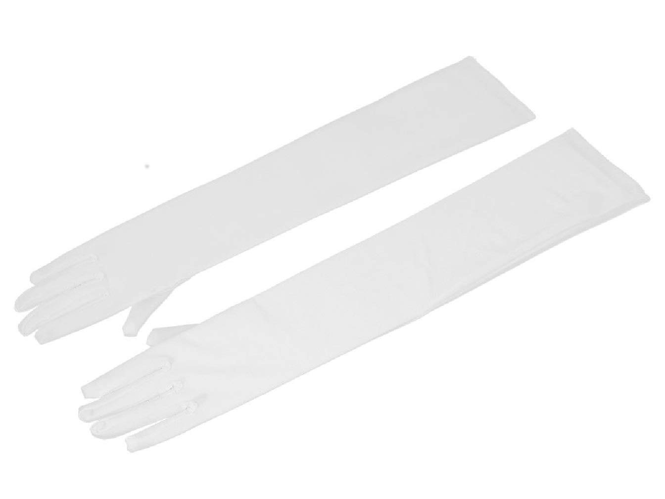 L&L® LADIES LONG 23" OPERA EVENING SATIN FINGER GLOVES PARTY DRESS PROM (White)