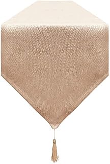 BALCONY & FALCON Table Runner, Kitchen Runner Waterproof Table Runner Modern Stain-proof Table Runner for Furniture with Tassel for Home Christmas Party Restaurants Table Runner (DarkGrey-1, 180x35)