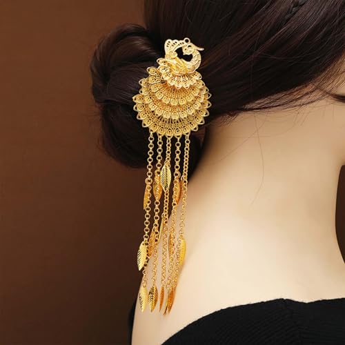 Fourchette à cheveux vintage dorée fixation chignon solide