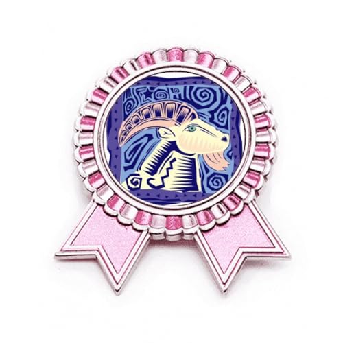 Broche constellation Bélier gravure badge métal rose accessoire mode astrologie taille M