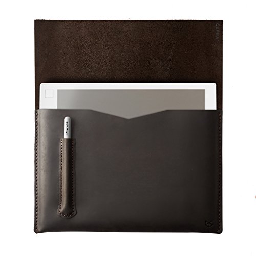 Capra Leather reMarkable 2 Tablet Case for Men, Dark Brown E-reader Folio, Handmade E-ink Digital Paper Sleeve, Protective Marker Holder. Mens Gifts