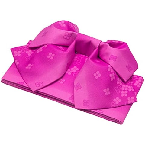 Women's Japanese OBI Traditional Kimono Belt Pre-Tied Bow Sakura Pattern Yukata Robe Accessories (Pink C, Free Size) Cover