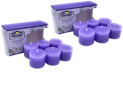 Image of Ein Sof Scented Candles for Bedroom /Home, Votive Candles Set of 12 Fragranced Candles for Bedroom /Home Decor - Ocean Breeze