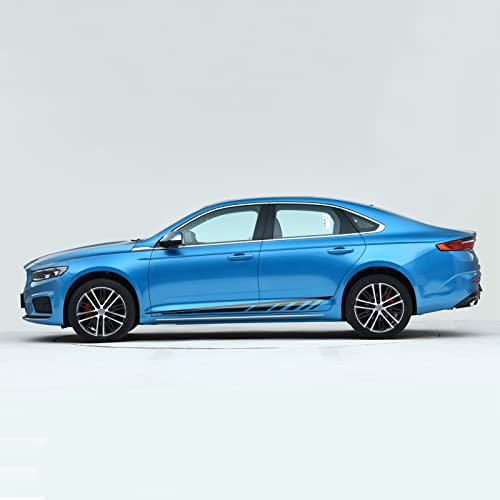 Ruiante Car Body Side Sticker Long Strip Vinyl Decals Racing Sports Gaphics Car Stripes Diy Stickers Decoration Vinyl Decals Stripe Sticker For All Cars Universal Vehicles (2Pc Black) #TOP4