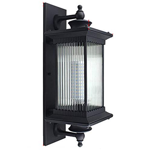 Outdoor Waterproof Painted Aluminum Alloy Garden Wall Sconces Villa Gate Balcony Moisture proof Balcony Wall Lights Indoor Corridor Wall Lighting Fixtures (Black) Cover