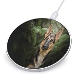 German Shepherd Wireless Charger Portable 10W Fast Wireless Charging Pad Compatible with Phone Ultra-Thin Charging Station Lightweight Charger Mat for Travel Home Office Desk