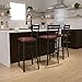 Flash Furniture HERCULES Series Black Ladder Back Metal Restaurant Barstool - Burgundy Vinyl Seat