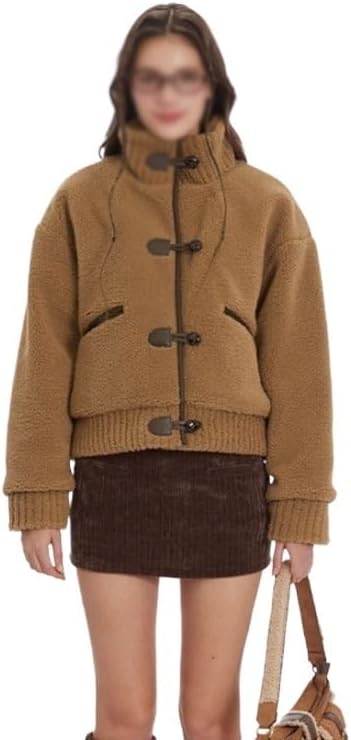 Short Thick Warm Stand Collar Cotton Padded Jacket for Winter