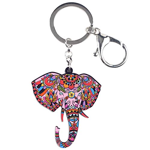 WJCRYPD Bijoux Animaux Acrylique Éléphant Keychain Porte-clés Sac Géant Lady Fille Cadeau Charm Keychain Pendentif Bijoux Boutique QF (Color : Red) Cover