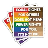 Set 3Pcs Equal Rights for Others Does Not Mean Fewer Rights for You It's Not Pie, LGBT Stickers, Vinyl Motivational Stickers for Laptop Water Bottles Phone Cases Car, Gay Kids (3 Inches)