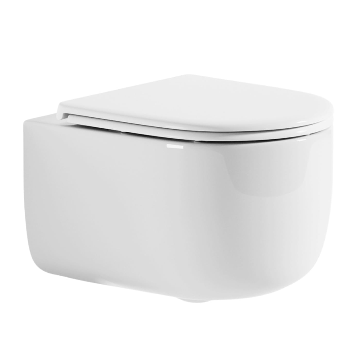 Round Wall Mount Toilet Bowl Only, Los Flexi Compact Bowl For Toilet System with Rimless Flushing, Easy Clean Wall Hung Toilets, Adjustable Height Modern Toilets