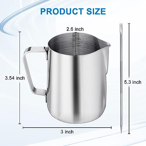 Milk Frothing Pitcher, Enloy 12 Oz Stainless Steel Creamer Frothing Pitcher, Perfect For Espresso Machines, Milk Frothers, Latte Art (350 Ml) #TOP1