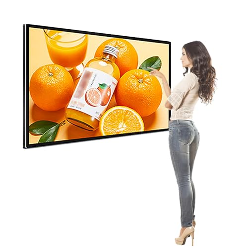 Image of 43in Digital Signage Display, Commercial Advertising Kiosk, Wall Mounted 2K IPS LCD Screen, Smart Video Media Player, with Speaker & Timed Open /Off, for Restaurant, Cafe,Touch Screen