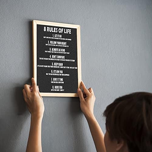 8 Rules of Life Motivational Poster, 14 x 11 Inch Inspiring Positive Quotes Wall Decor, 8 Rules of Life Wall Art Motivational Poster Print, Inspirational Wall Art for Office, Home, Living Room