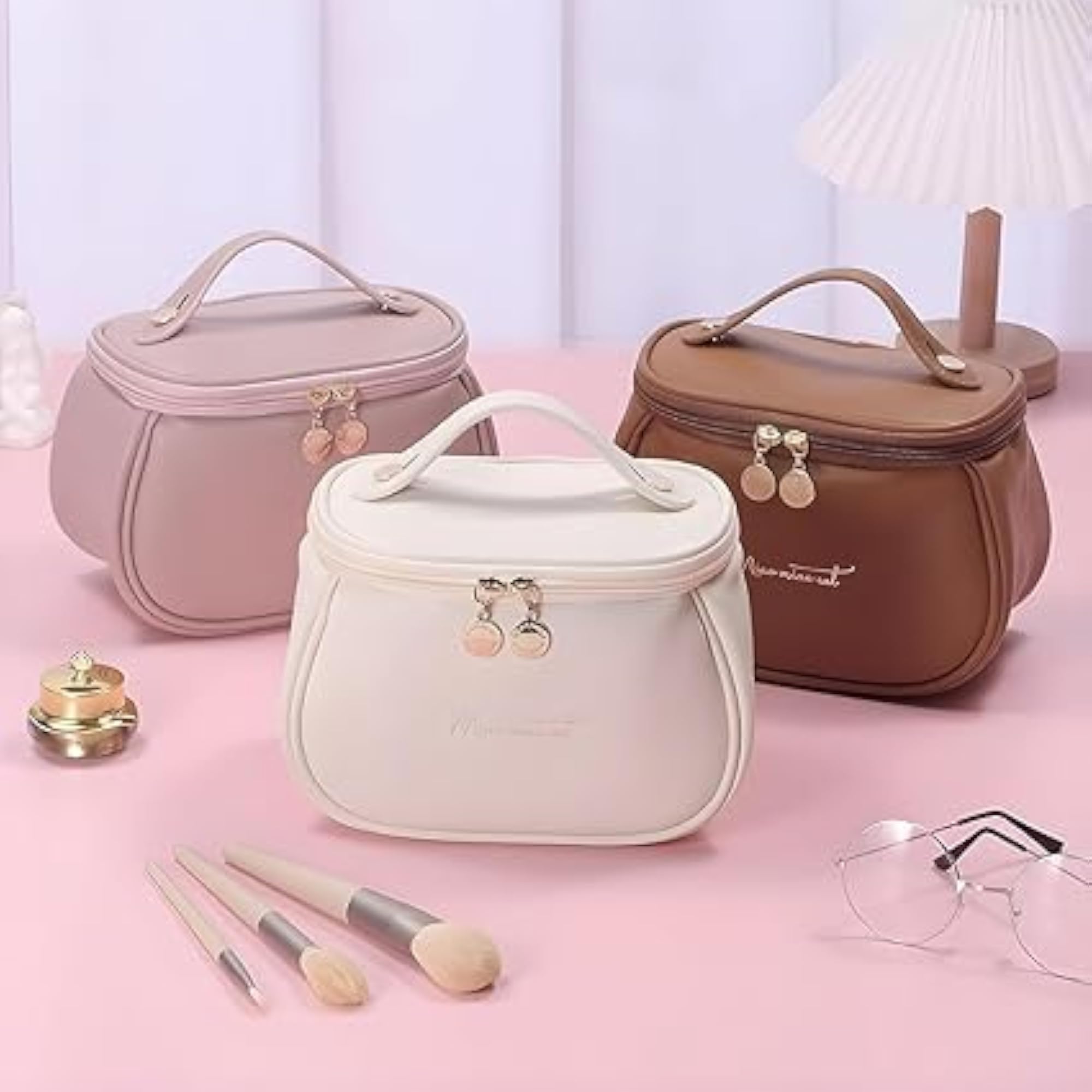 Large Capacity Travel Cosmetic Bag with Handle