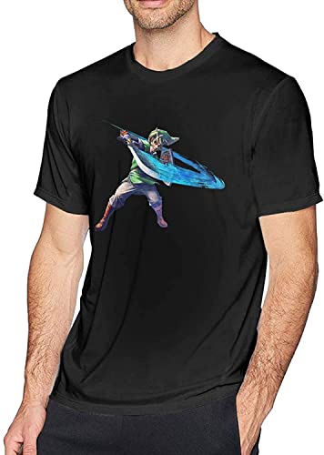 after Leg-End Ze-Lda Cotton Fabric Men's Short Sleeve T-Shirt Top Camisetas y Tops(X-Large)