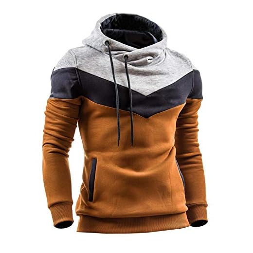 Moletom Slim 3 Cores Masculino Criativa Urbana Blusa Com Capuz Caramelo