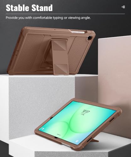 Image of MoKo Shockproof Case Fit Samsung Galaxy Tab A11+ Plus / A9+ 11 Inch | with Screen Protector, Heavy Duty Shockproof Protective Case, Bright Brown