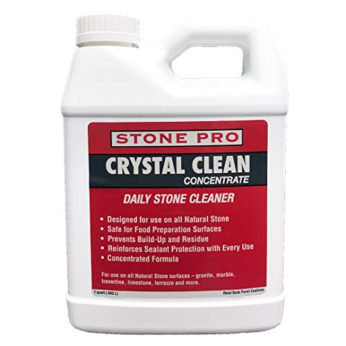 StonePro â€“ Crystal Clean (1 Quart - 32 Fl Oz) (For Stone Surfaces, Stainless Steel, Windows, Mirrors & Glass)