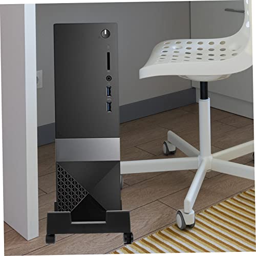 Soporte móvil para CPU Tofficu con frenos ajustable, rack para torre de computadora para escritorio, práctico soporte para chasis PC para hogar y oficina miniatura 2