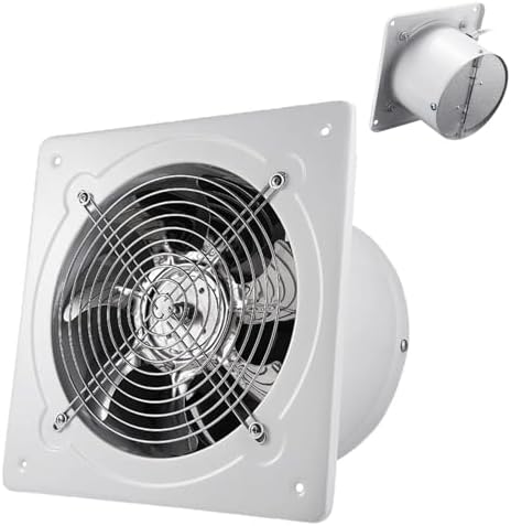 4-Inch to 12-Inch Metal Attic Exhaust Fan, 2800 RPM Kitchen Ventilation Fan for Home, Office & Commercial Use, 220V Basement Extractor, White