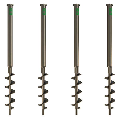 T-Block – Kit de 4 tornillos de anclaje a tierra, 75 cm de largo, 35 – 17 de acero inoxidable, cabeza hexagonal de 46 mm con punto fijo M12.