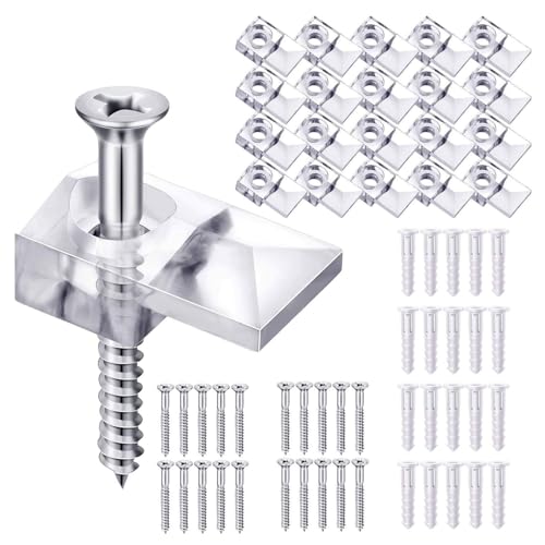 20/40x Fixing Brackets Set Mounting Clips Clear Hangers Holder For Wall
