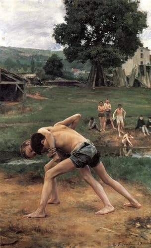 La Lutte d'Emile Friant affiche artistique décoration murale moderne peinture 60x90cm
