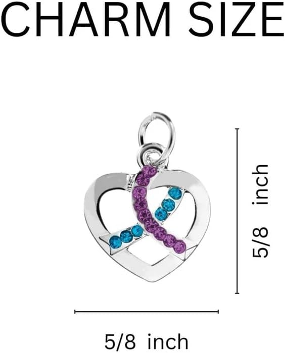 Teal and Purple Ribbon Awareness Bracelet for Sexual Assault Awareness | Support Jewelry for Advocates & Survivors - Image 2