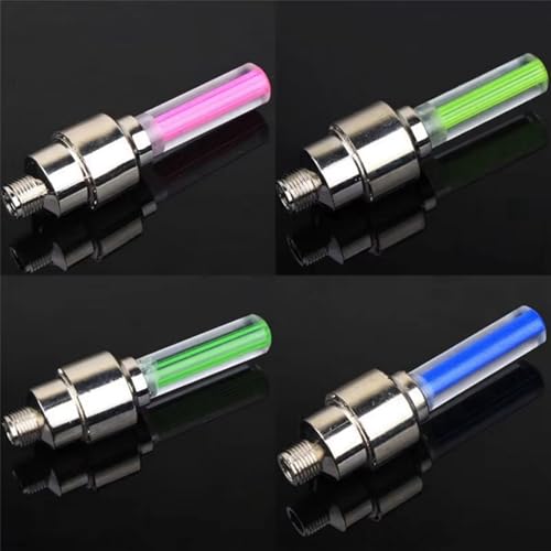 Luces LED para radios de bicicleta y tapas de válvulas de neumáticos con linternas de rueda 6